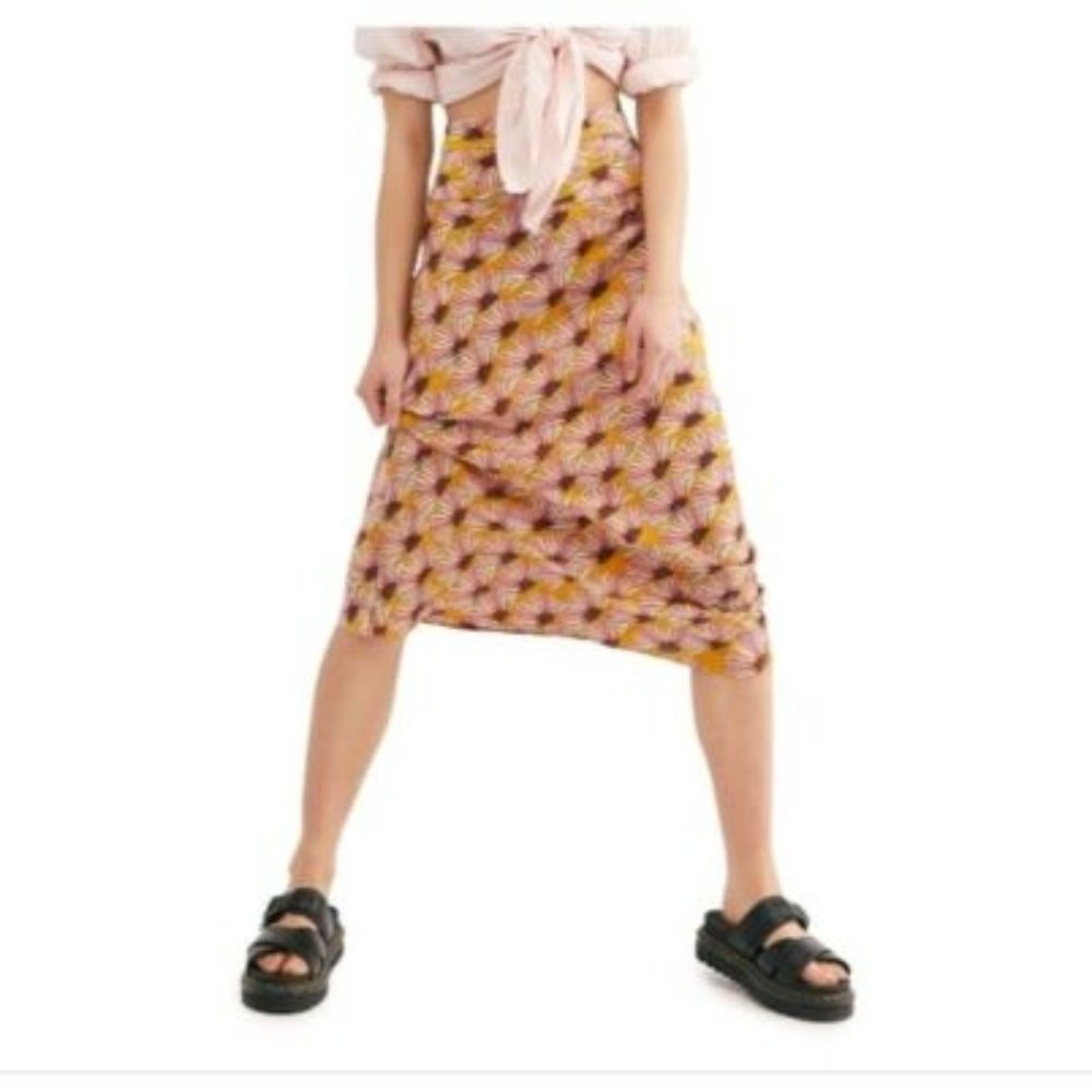 Free People Womens Normani Satin long Casual Skirt